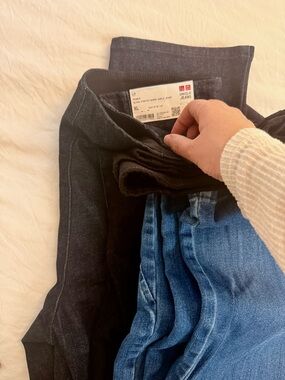 3X Uniqlo Women’s Blue Denim Jeggings with Black Waistband